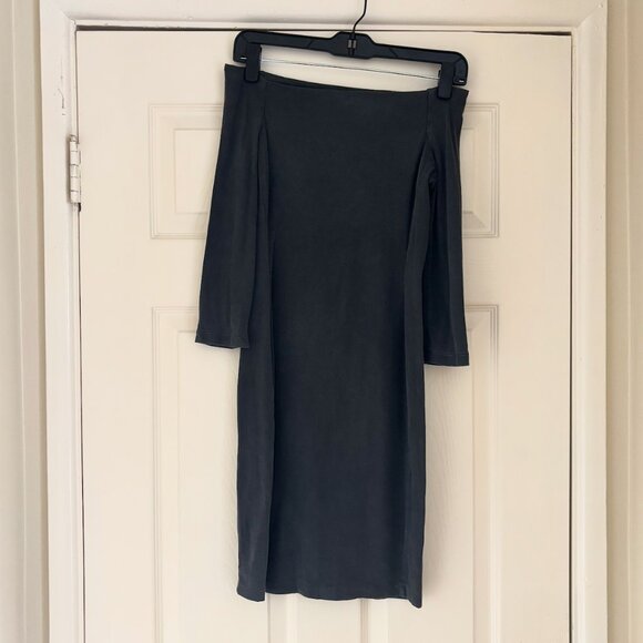 James Perse Dresses & Skirts - Standard James Perse Gray Off the Shoulder Mini Dress Women's 1 US Small